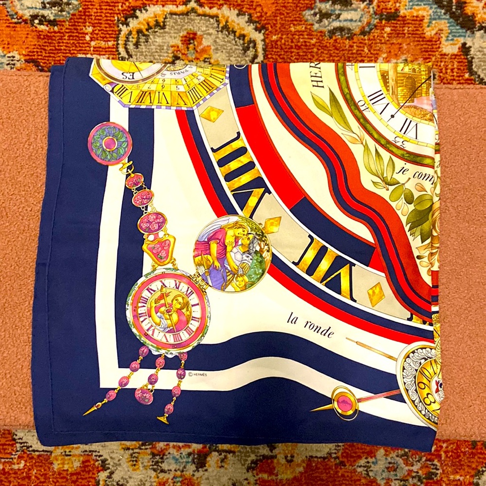 Hermes Rare La Ronde des Heures Silk Scarf